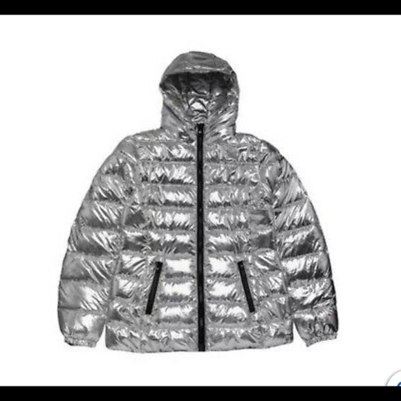 Puffer Coat Champion Windbreaker Womens Silver Champion Women's